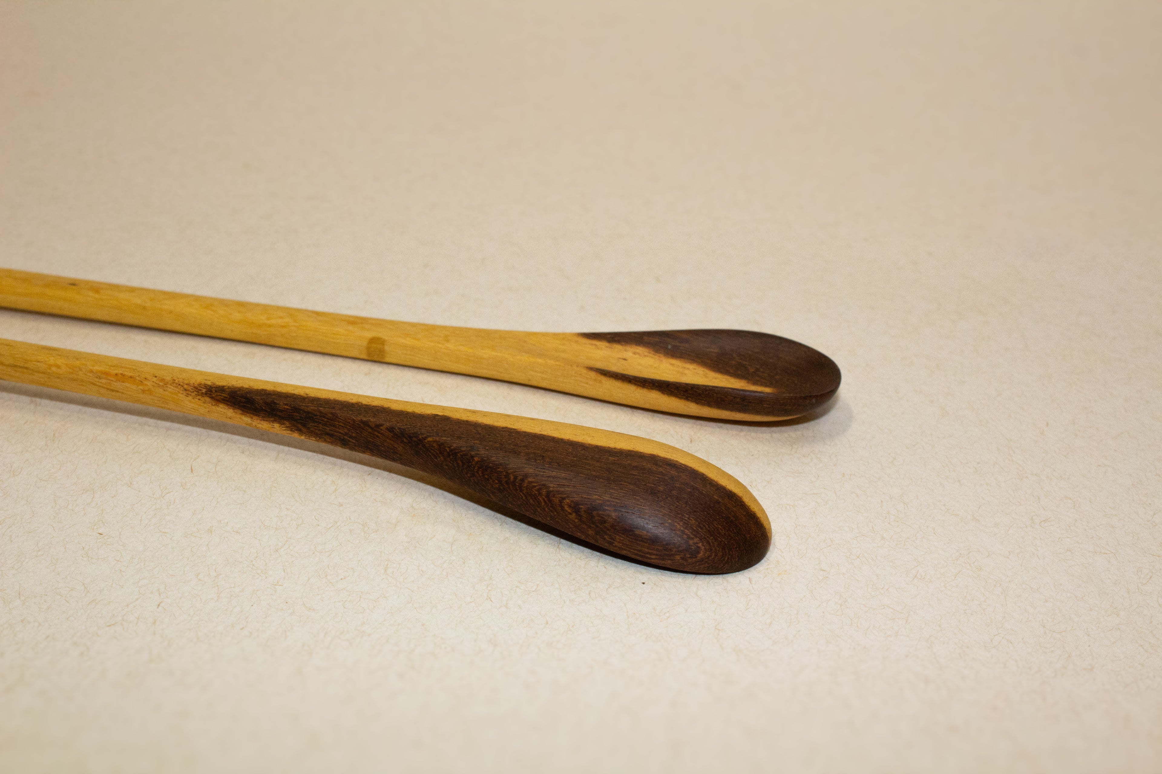 Juego de cucharas mezcladoras para bebidas de madera tropical