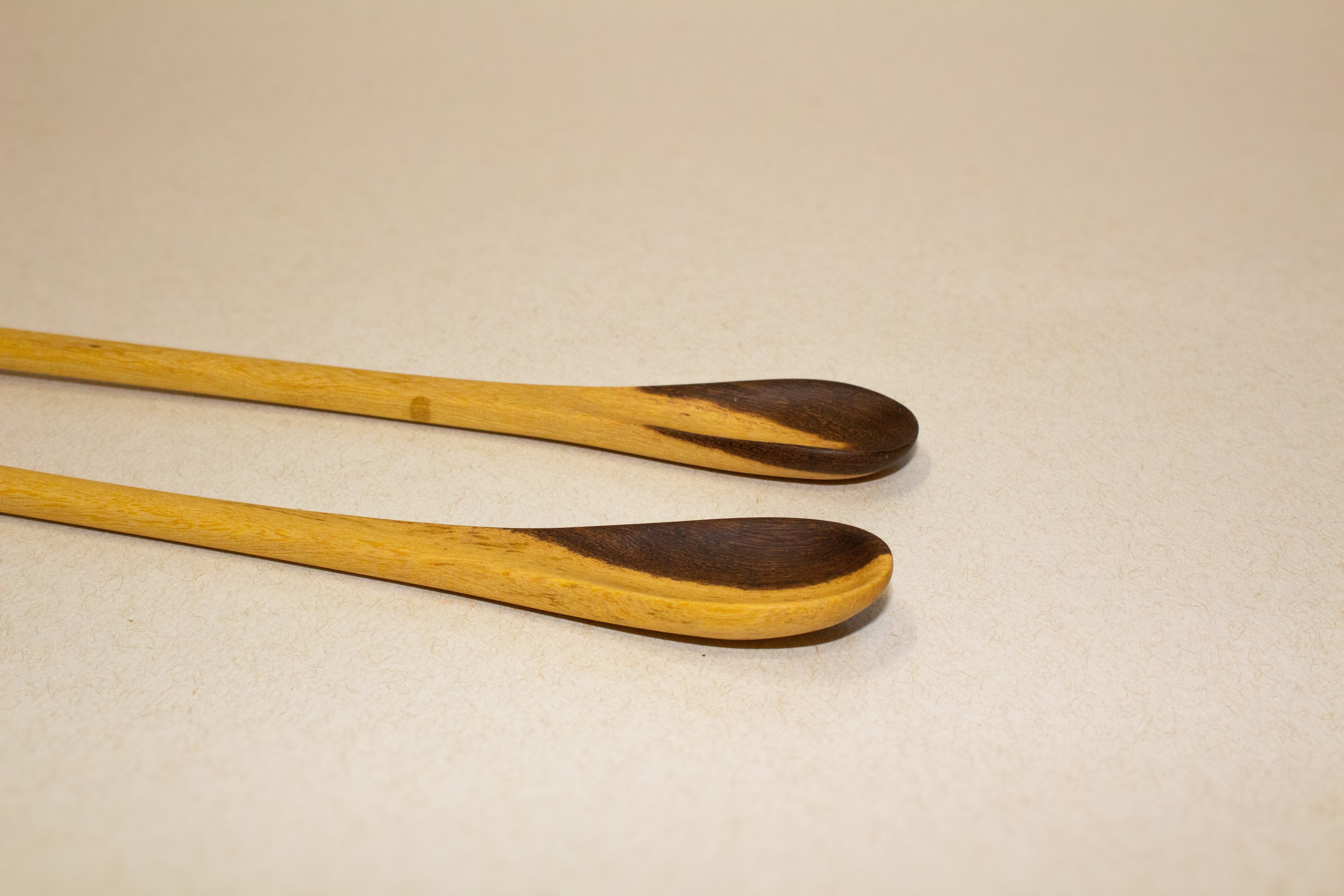 Juego de cucharas mezcladoras para bebidas de madera tropical
