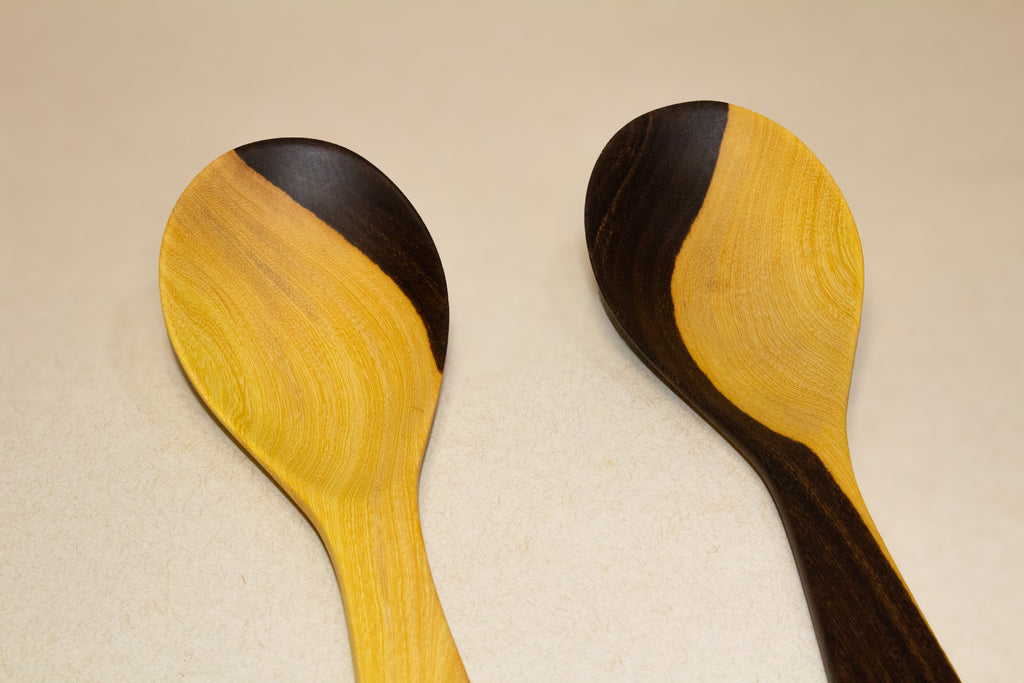 Juego de cucharas para servir de madera tropical