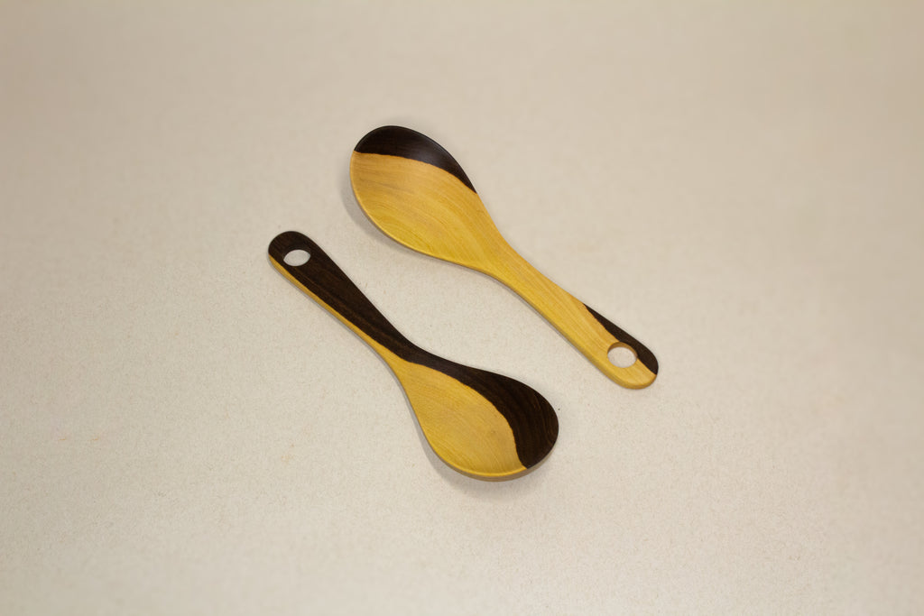 Juego de cucharas para servir de madera tropical