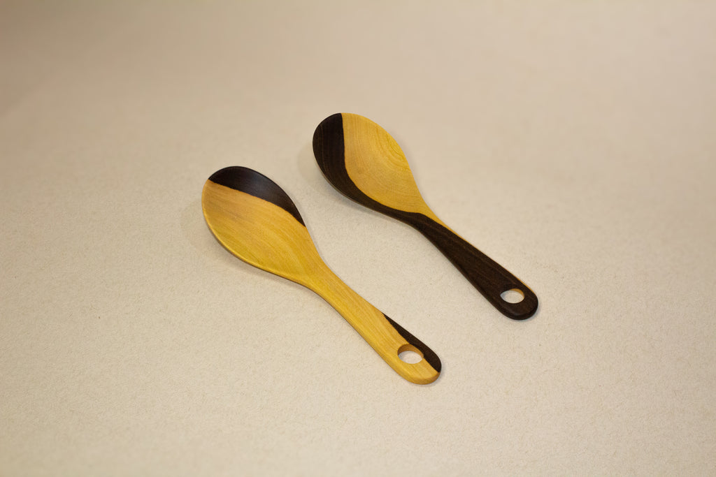 Juego de cucharas para servir de madera tropical