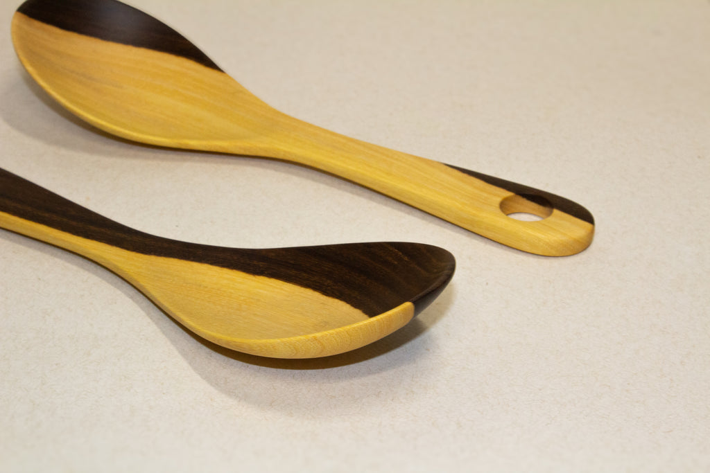 Juego de cucharas para servir de madera tropical