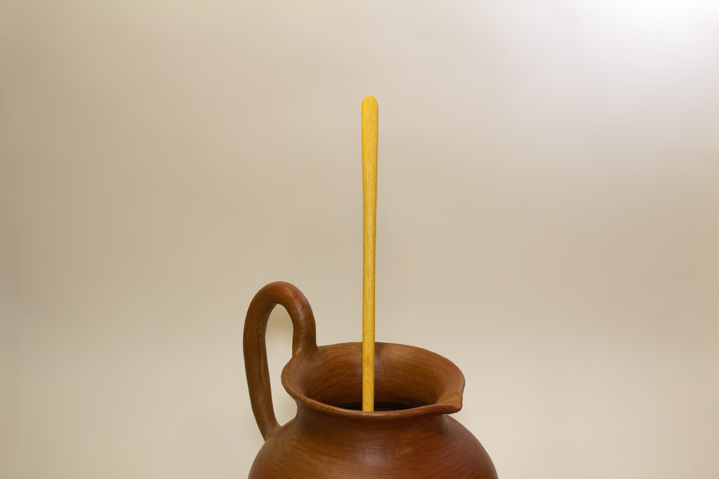 Juego de cucharas mezcladoras para bebidas de madera tropical