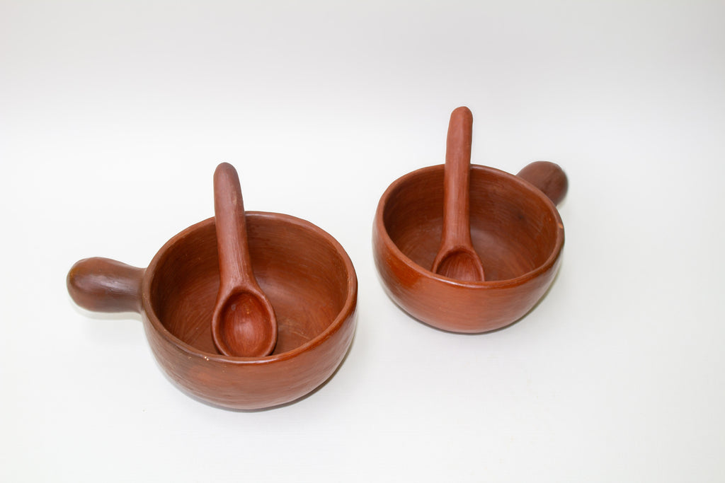 Juego de salseros de barro rojo