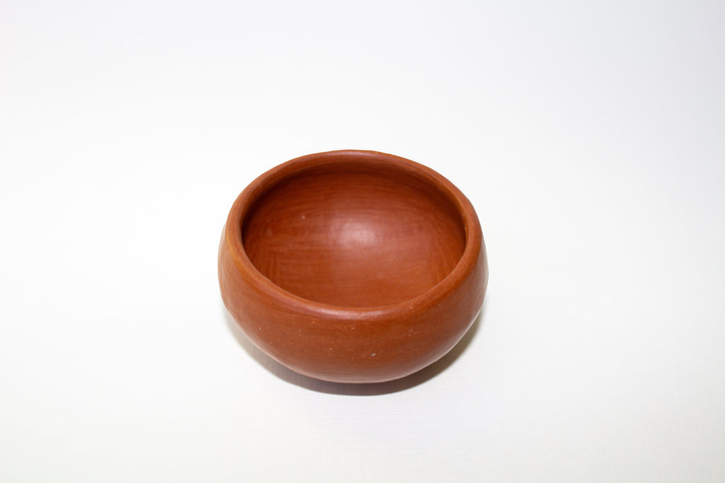 Juego de mezcaleros redondos de barro rojo
