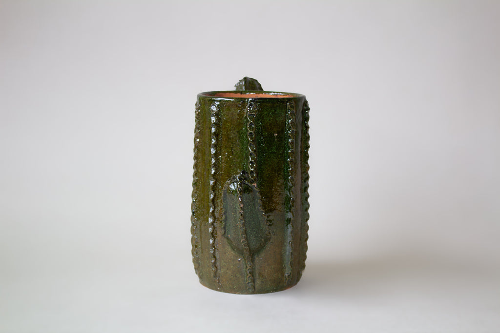Maceta cactus de barro vidriado