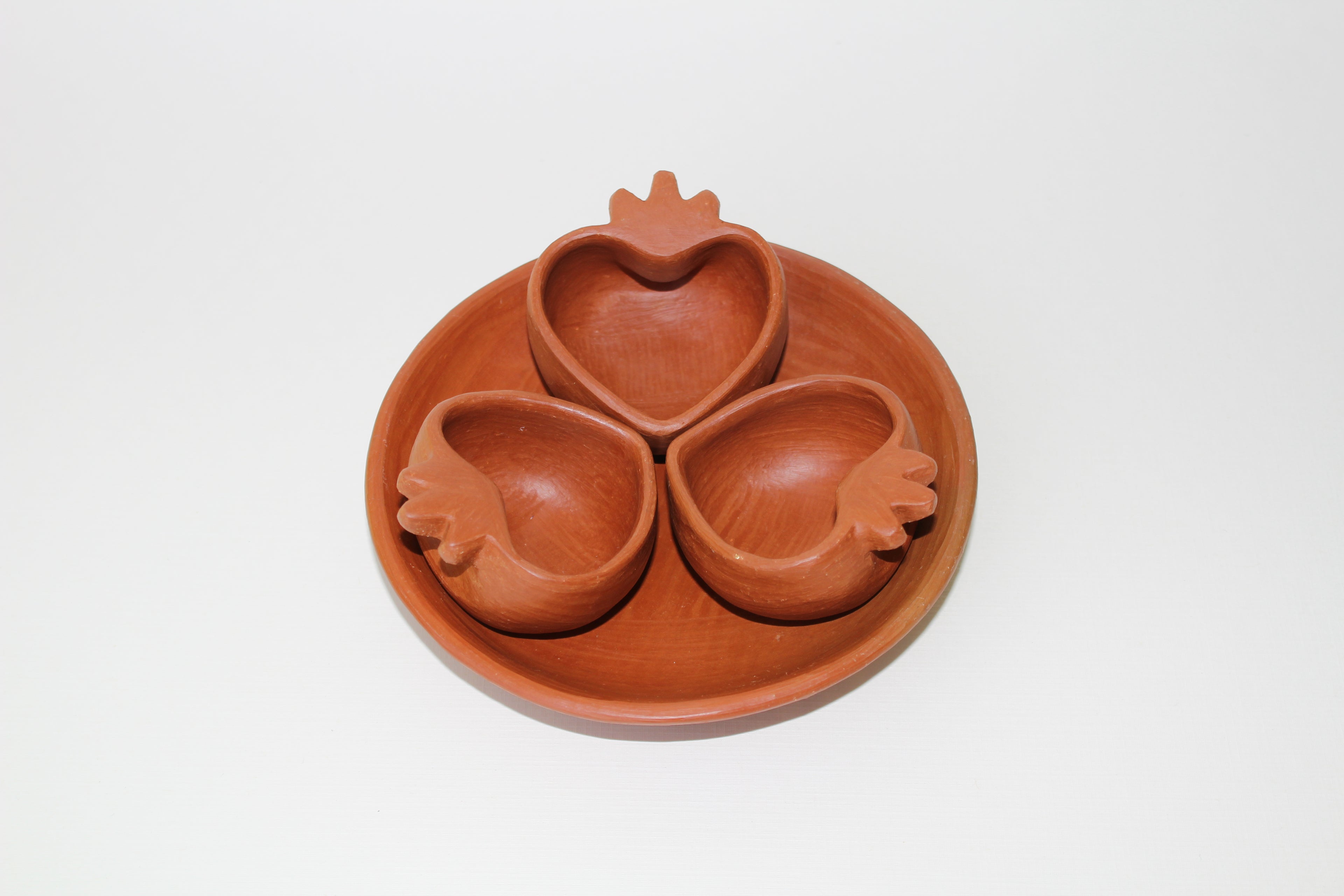 Juego de mezcaleros corazón de barro rojo