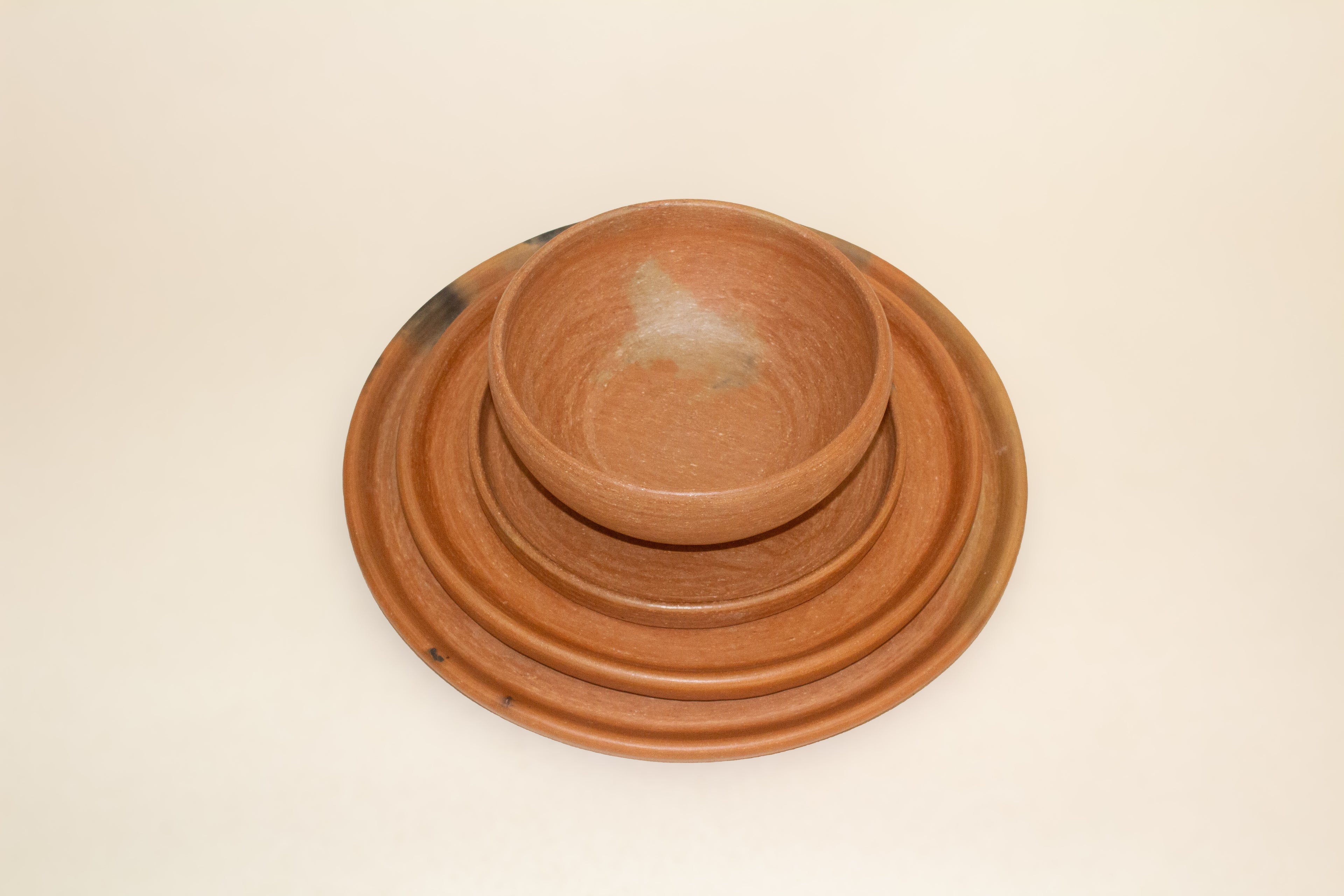 Juego de vajilla de barro mixe